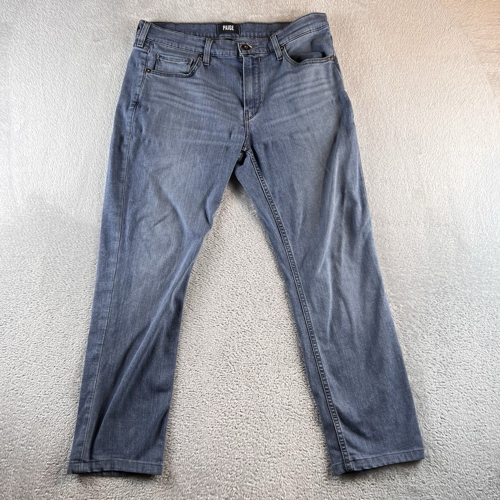 Paige Lennox Jeans Mens 34x26 Blue Transcend Straight Stretch Denim Preppy READ